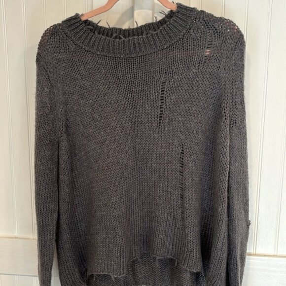 Wooden ships, Paola Brenda distressed oversized, chunky, gray sweater size XS - Picture 2 of 7